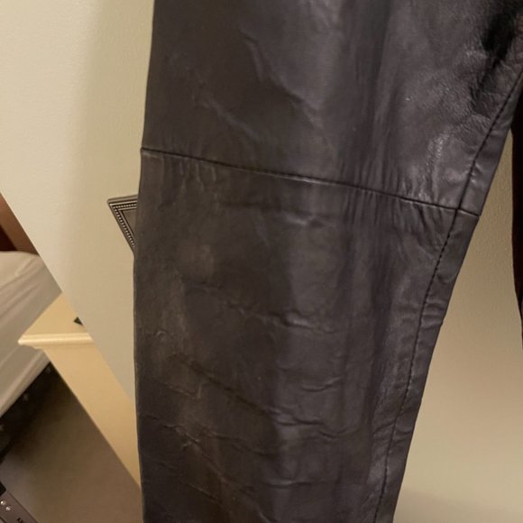 Men's CLUB MONACO XS Burgundy Wool & Black Leather Bomber Jacket Extra Small - Picture 3 of 9